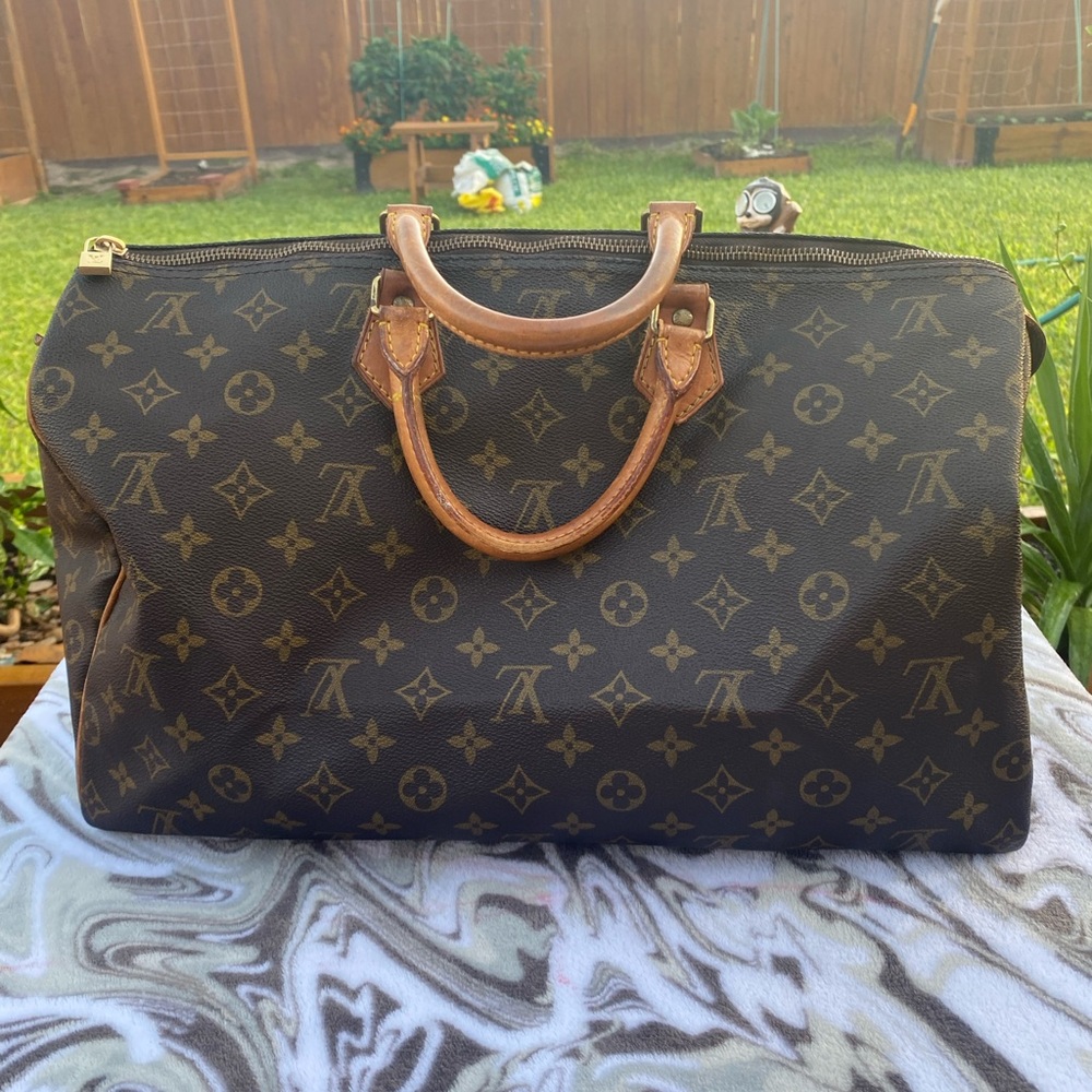 LV Hand Bag Speedy 40 Vintage Browns Monogram